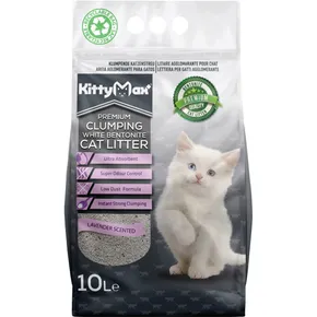 KITTYMAX klumpender, staubfreier weißer Bentonit LAVENDER 10 l